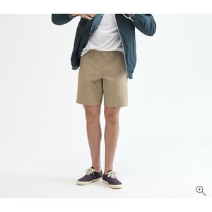 J Crew Tech Shorts Men 38 Khaki Chino Lightweight Stretch 9" Inseam Tan Golf